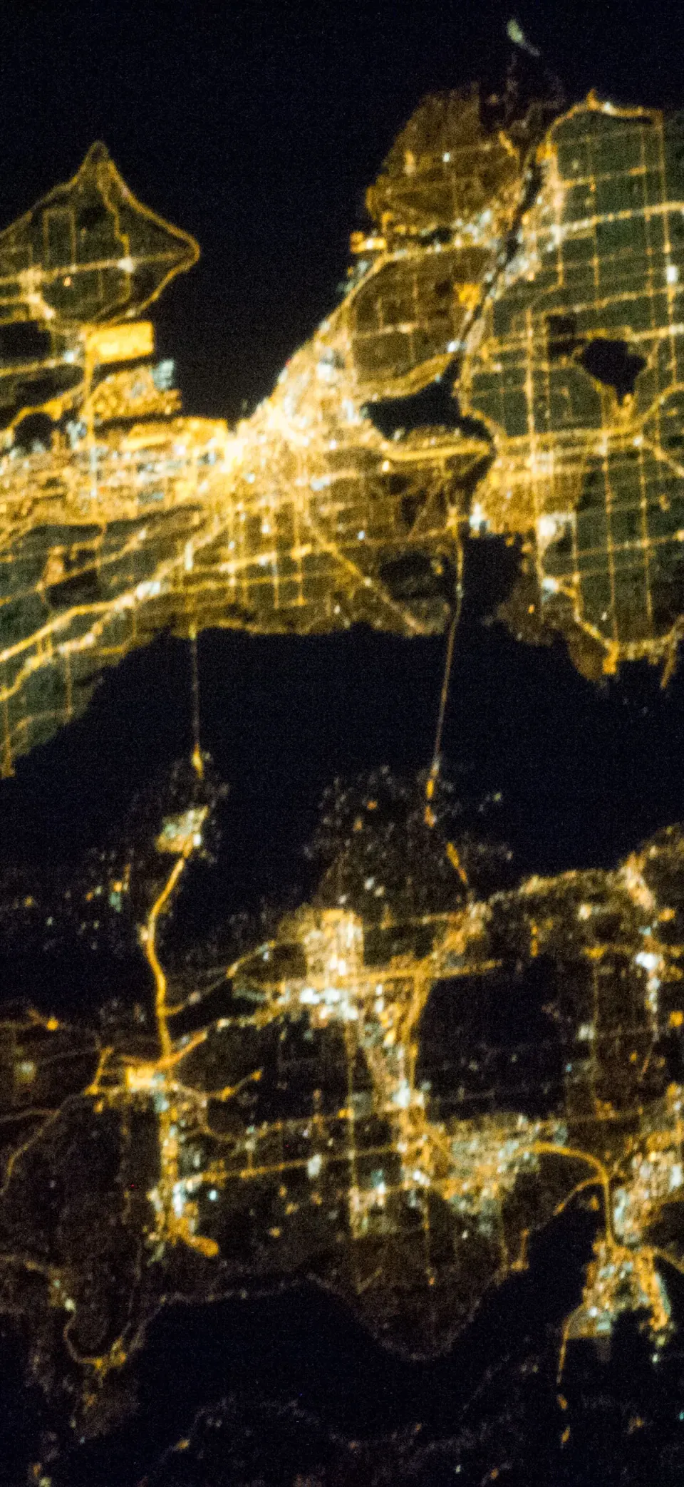 Gold grid from orbit iPhone wallpaper