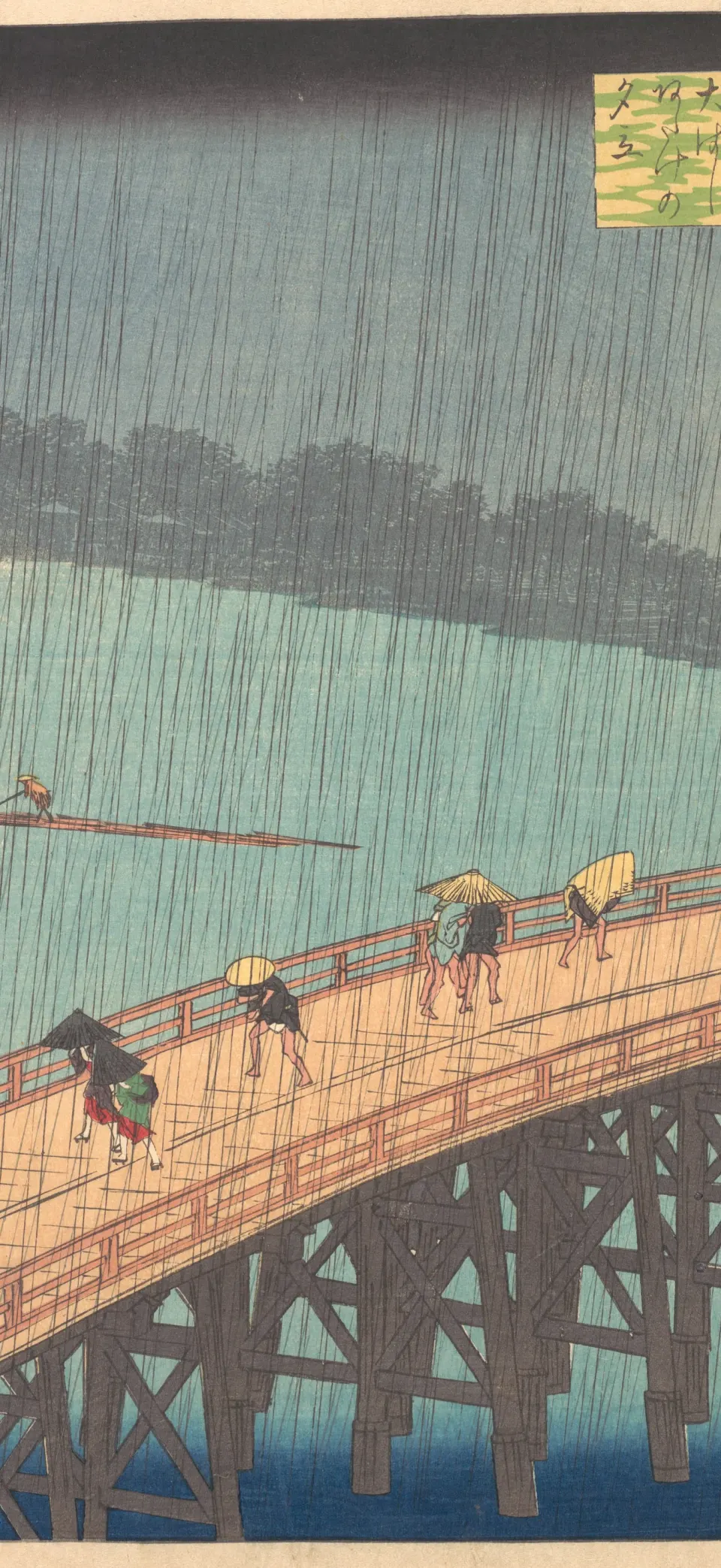 Sudden shower over the bridge iPhone wallpaper