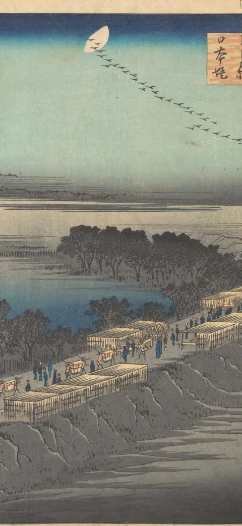 Nihon embankment by moonlight iPhone wallpaper